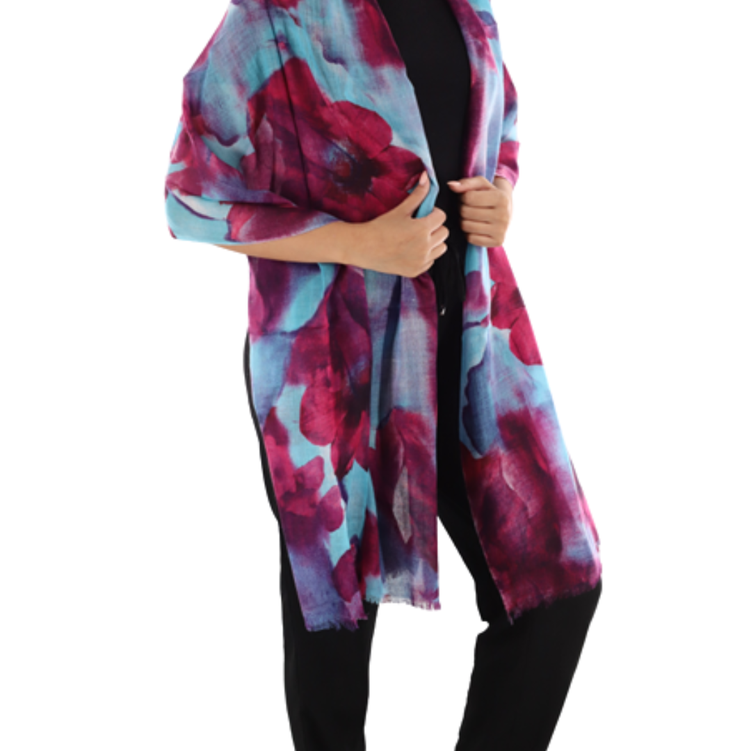 Watercolor print scarf