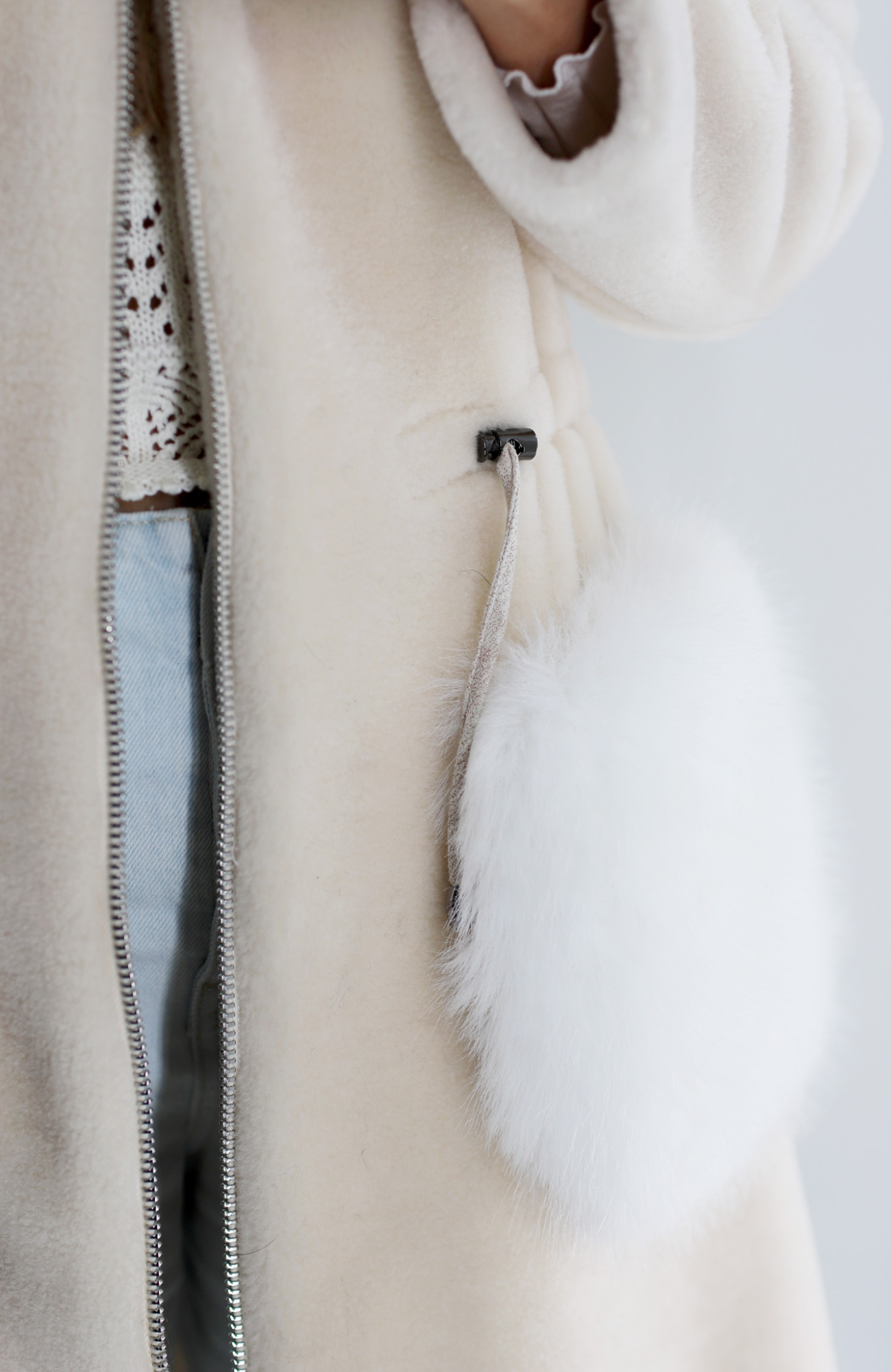 Women's Classic Shearling & Wool Jacket with Sheep Fur - Beige - Outerwear - La Fiorentina