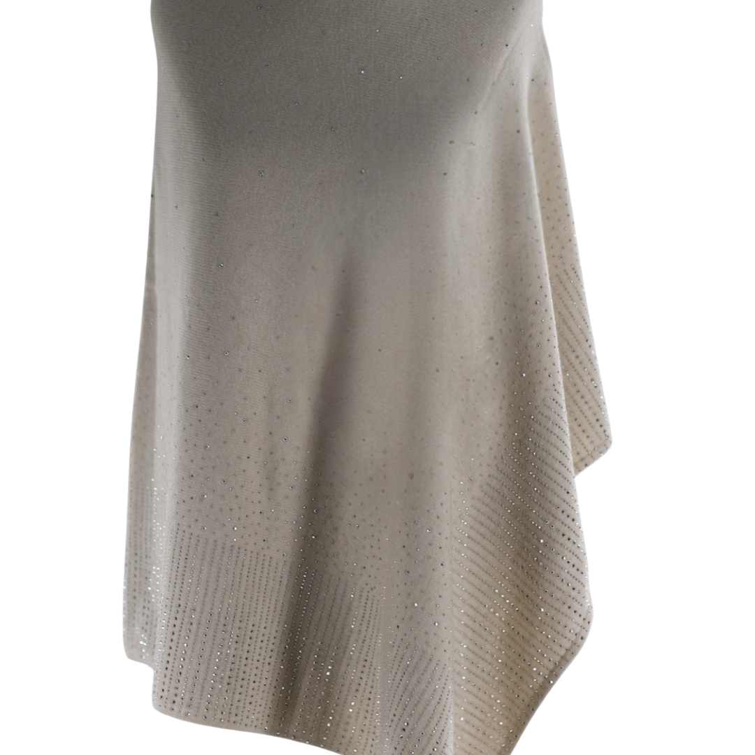 Lightweight Knitted Poncho with Embellishments- YY2501 - PONCHO - La Fiorentina