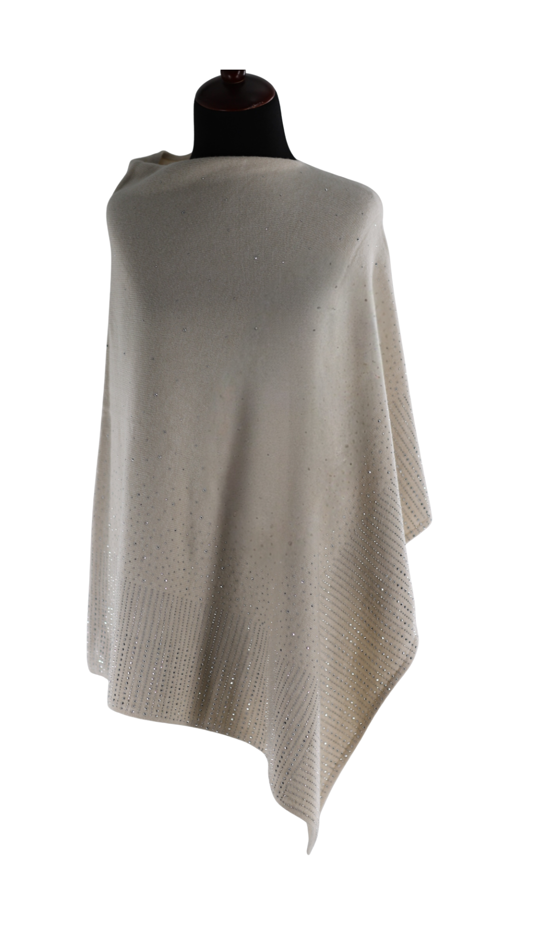 Lightweight Knitted Poncho with Embellishments- YY2501 - PONCHO - La Fiorentina