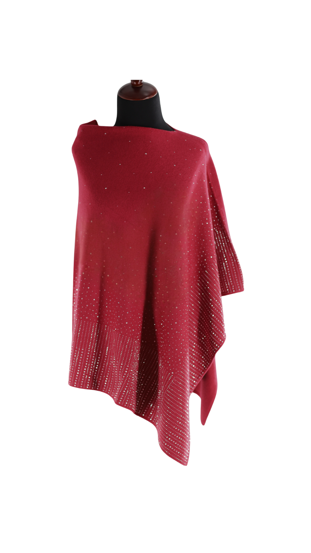 Lightweight Knitted Poncho with Embellishments- YY2501 - PONCHO - La Fiorentina