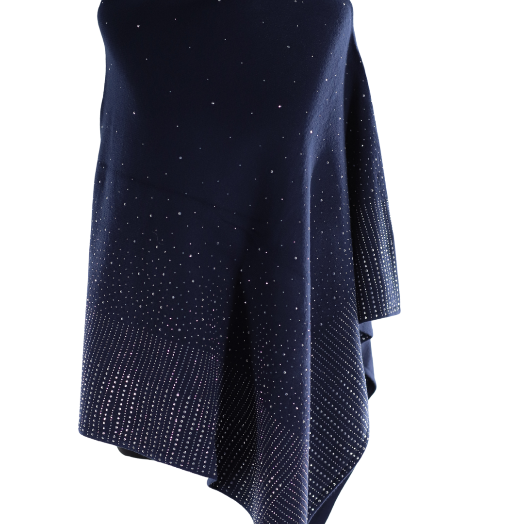 Lightweight Knitted Poncho with Embellishments- YY2501