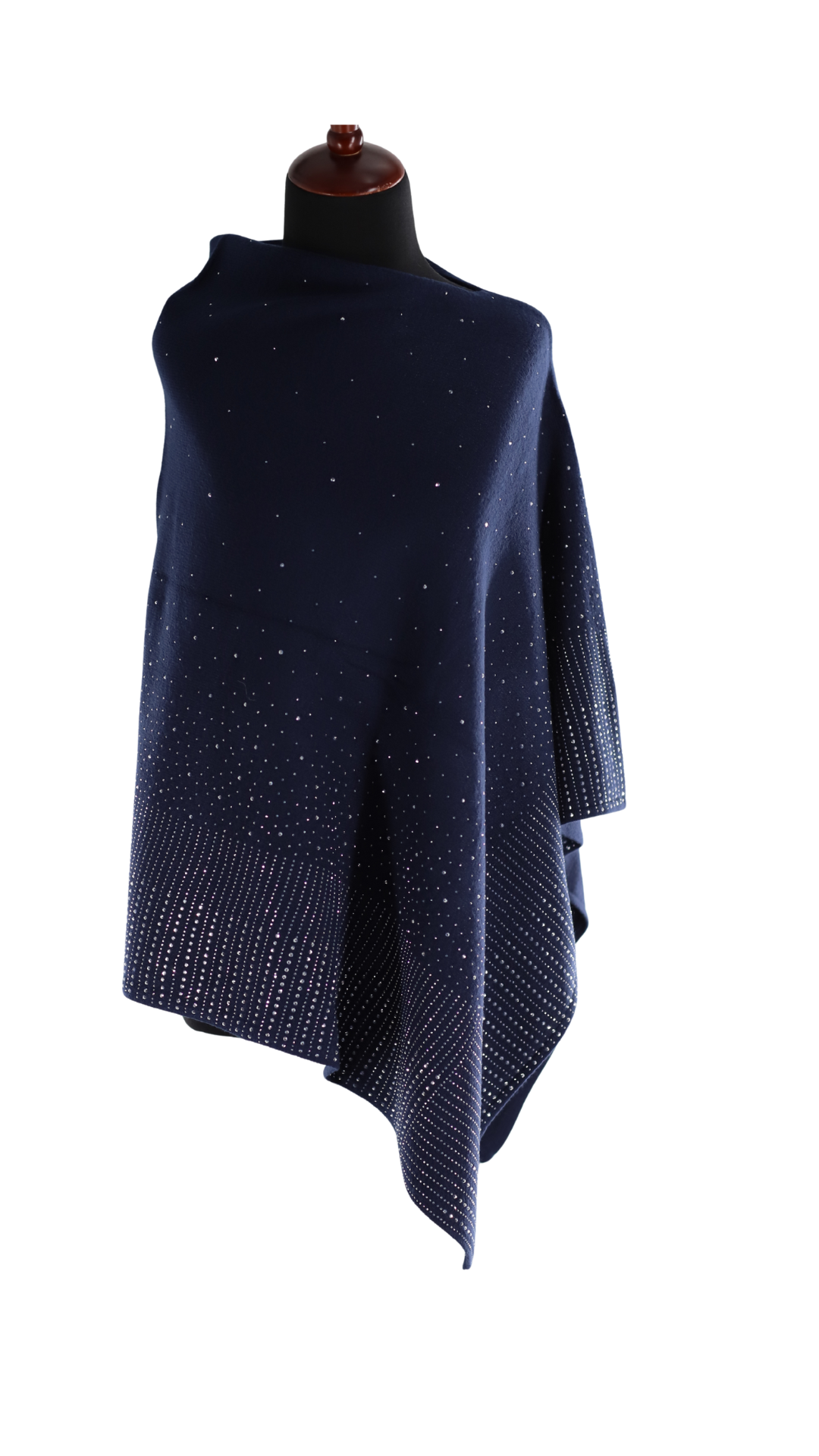 Lightweight Knitted Poncho with Embellishments- YY2501 - PONCHO - La Fiorentina