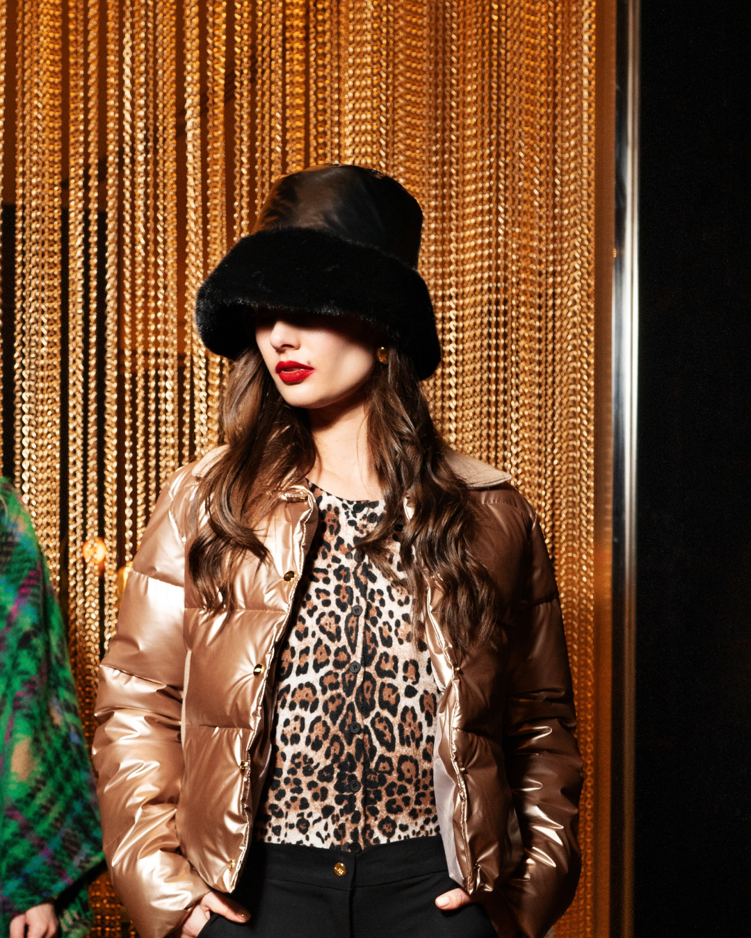 Metallic Bucket Hat with Faux Fur- DJIT-M-H2501 - Hats - La Fiorentina