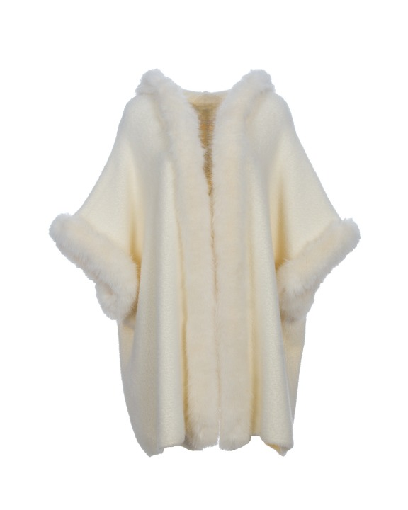 Cape with fur trim