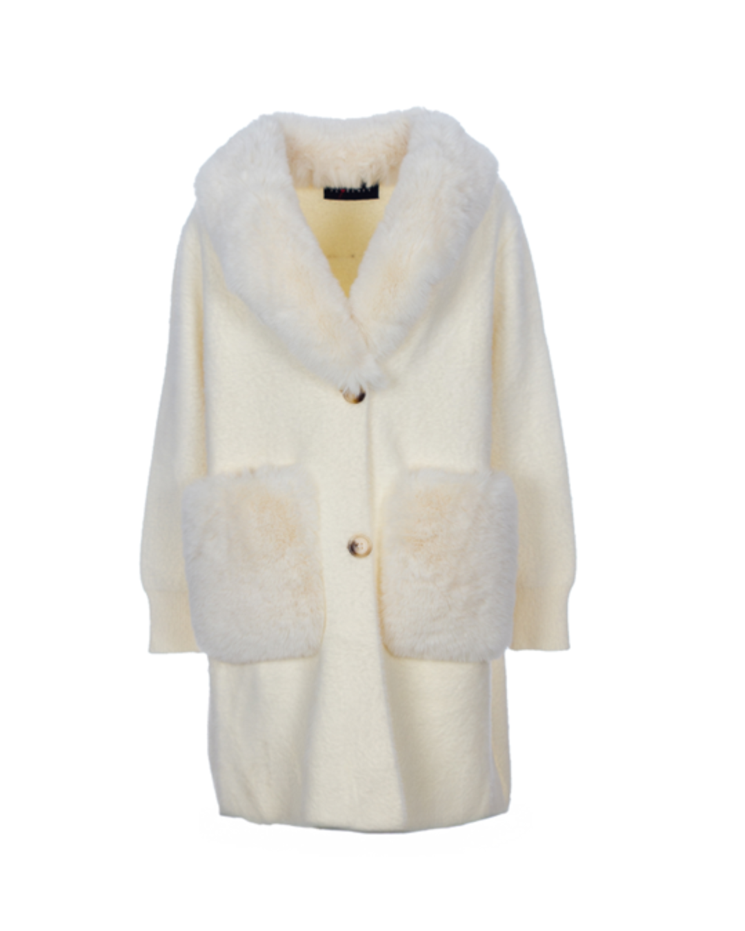 Plush Faux Fur Trim Coat