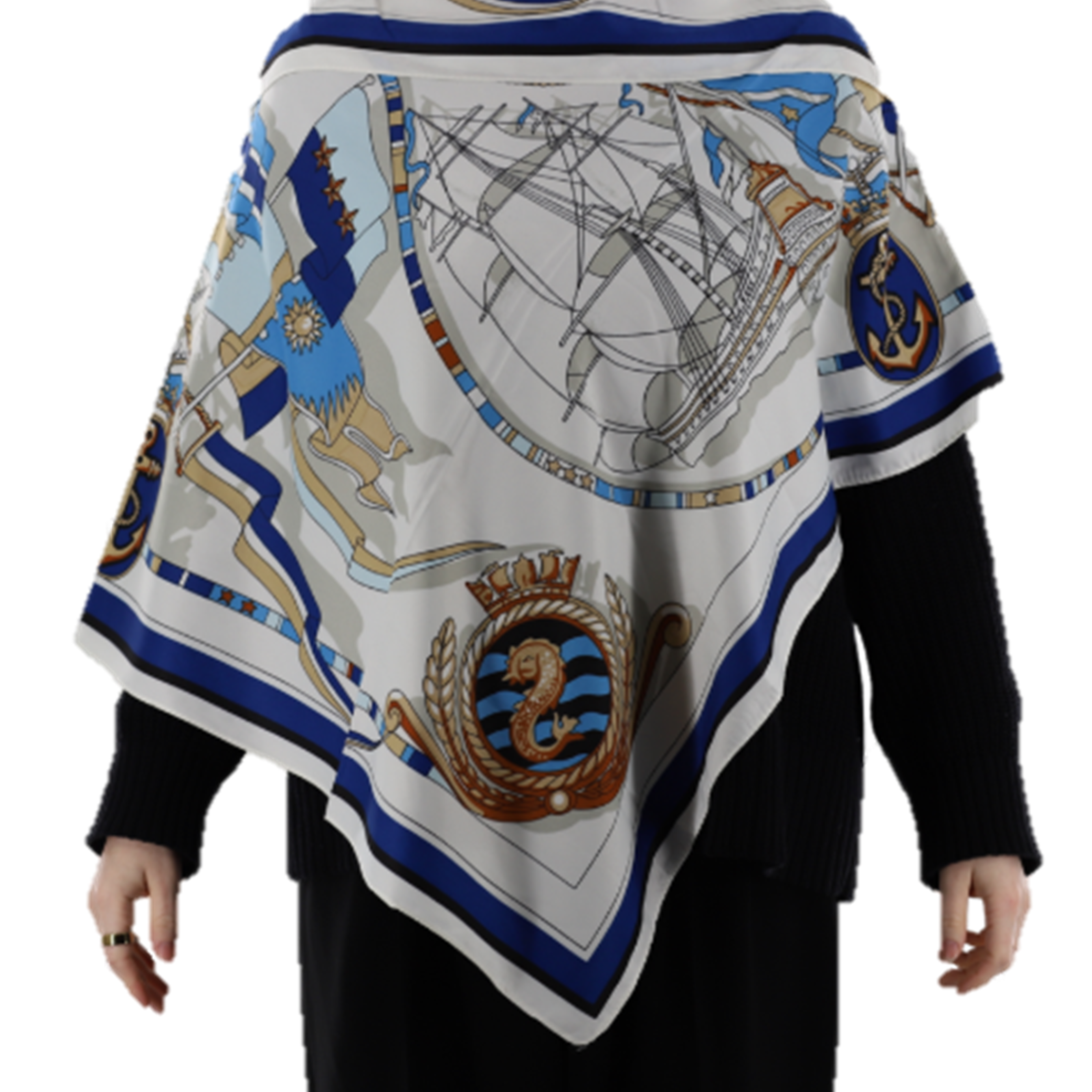 Anchor print poncho - Poncho - La Fiorentina