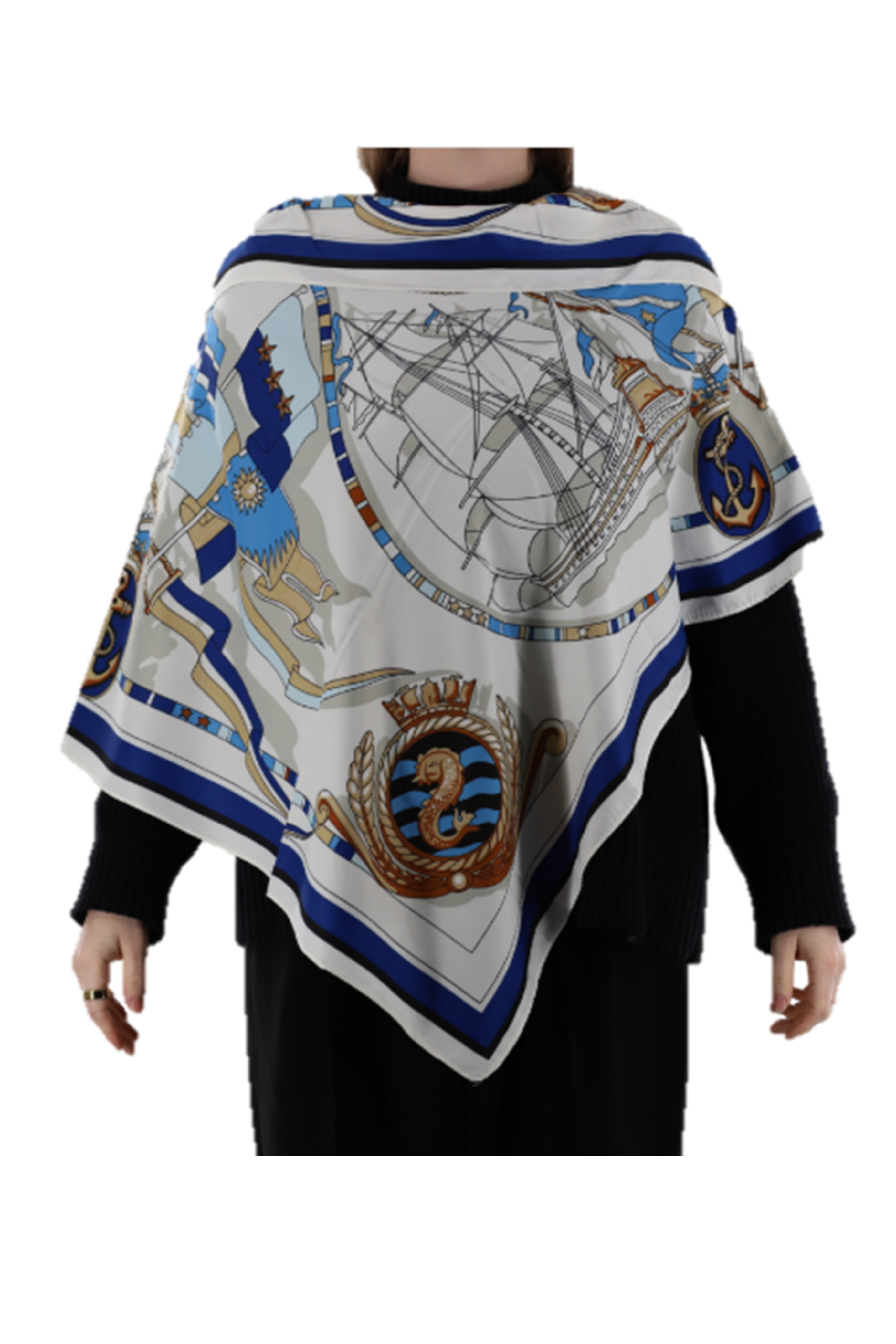 Anchor print poncho - Poncho - La Fiorentina