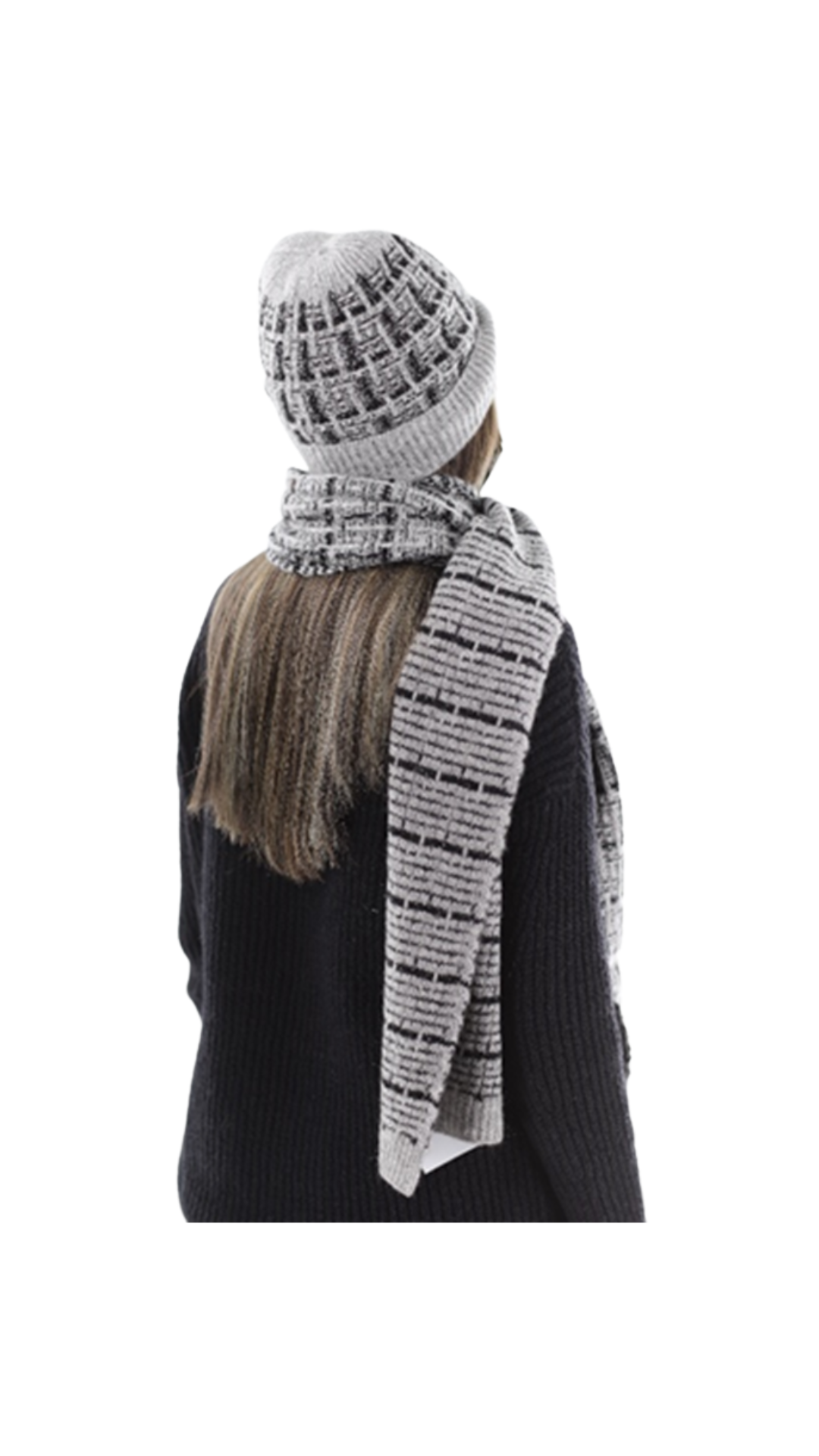 Super Soft Plaid/Lurex Hat - Grey