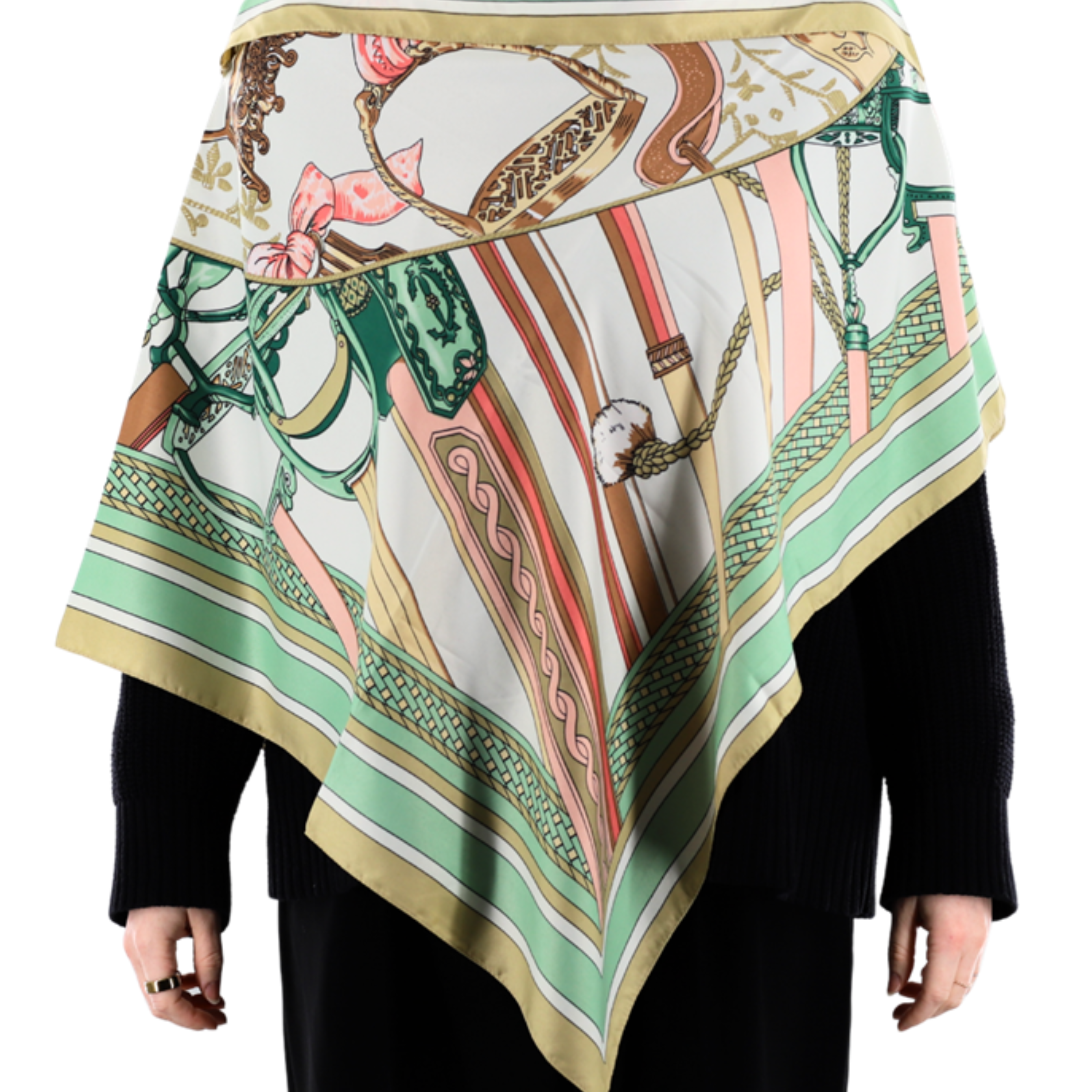 Equestrian Print Poncho - Poncho - La Fiorentina