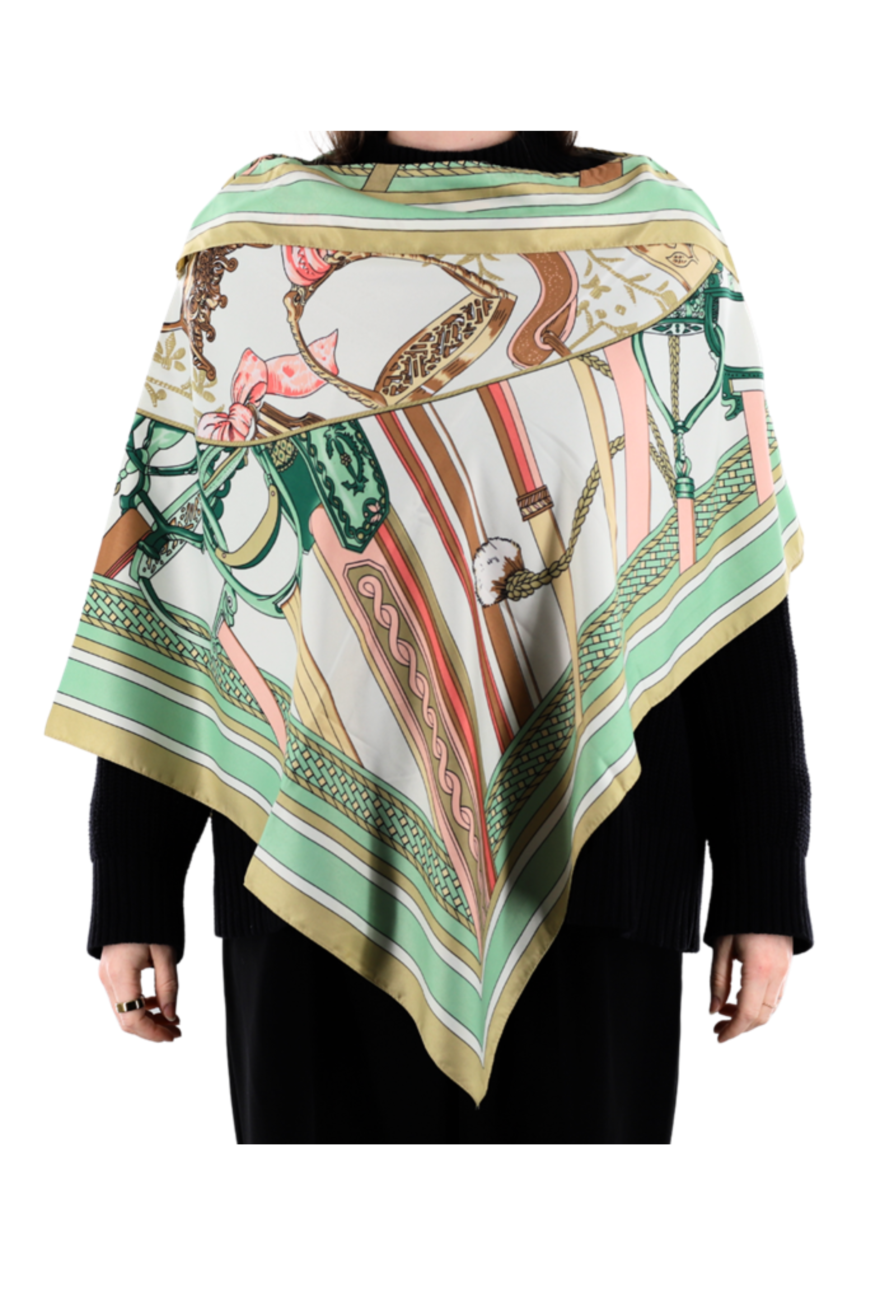 Equestrian Print Poncho - Poncho - La Fiorentina