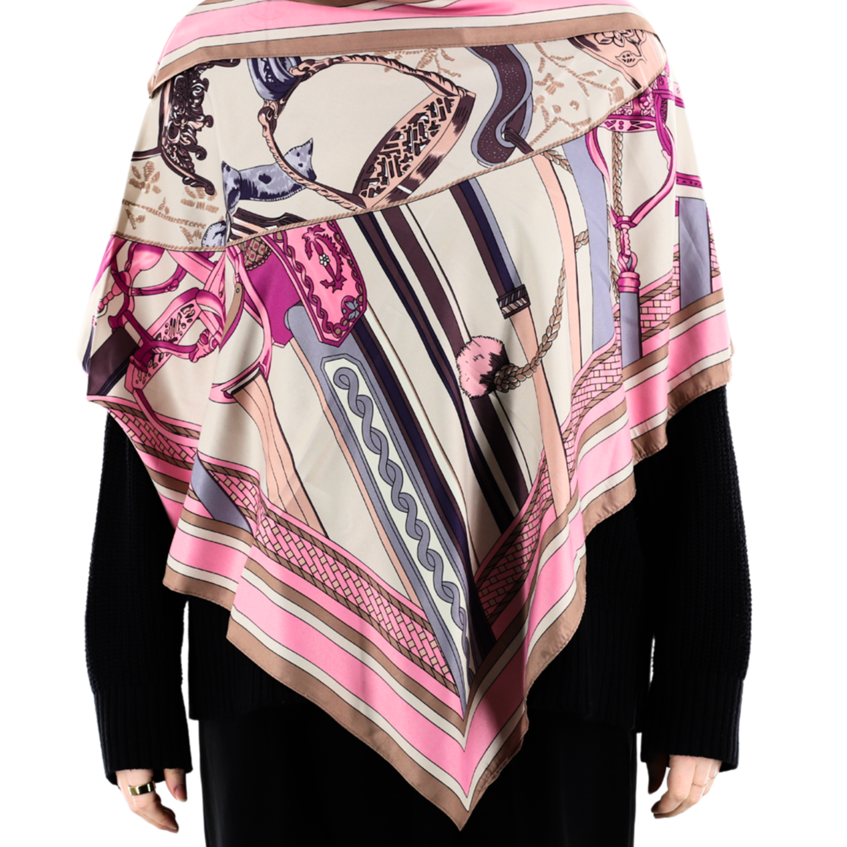 Equestrian Print Poncho - Poncho - La Fiorentina