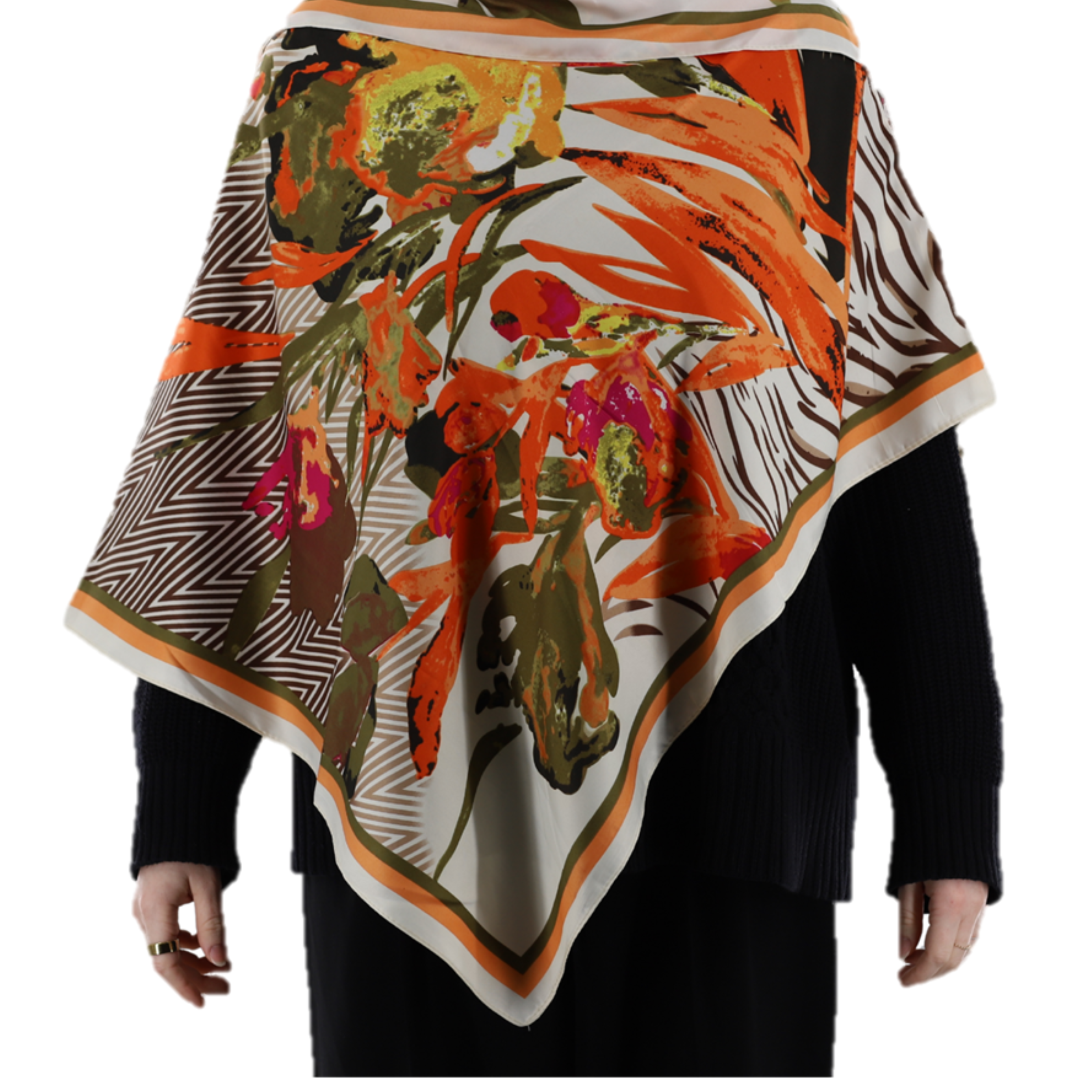 Chevron Print Poncho - Poncho - La Fiorentina