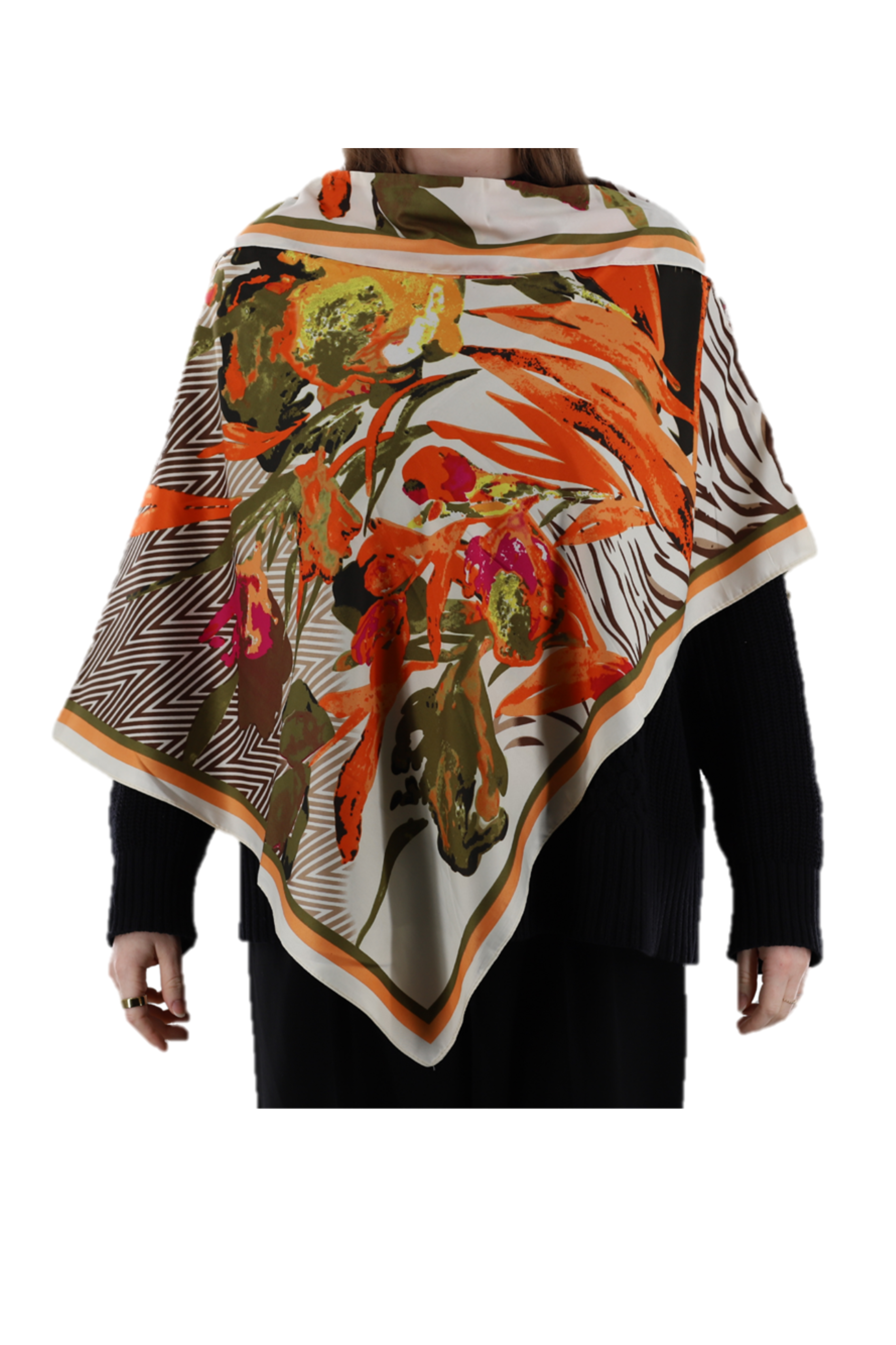 Chevron Print Poncho - Poncho - La Fiorentina