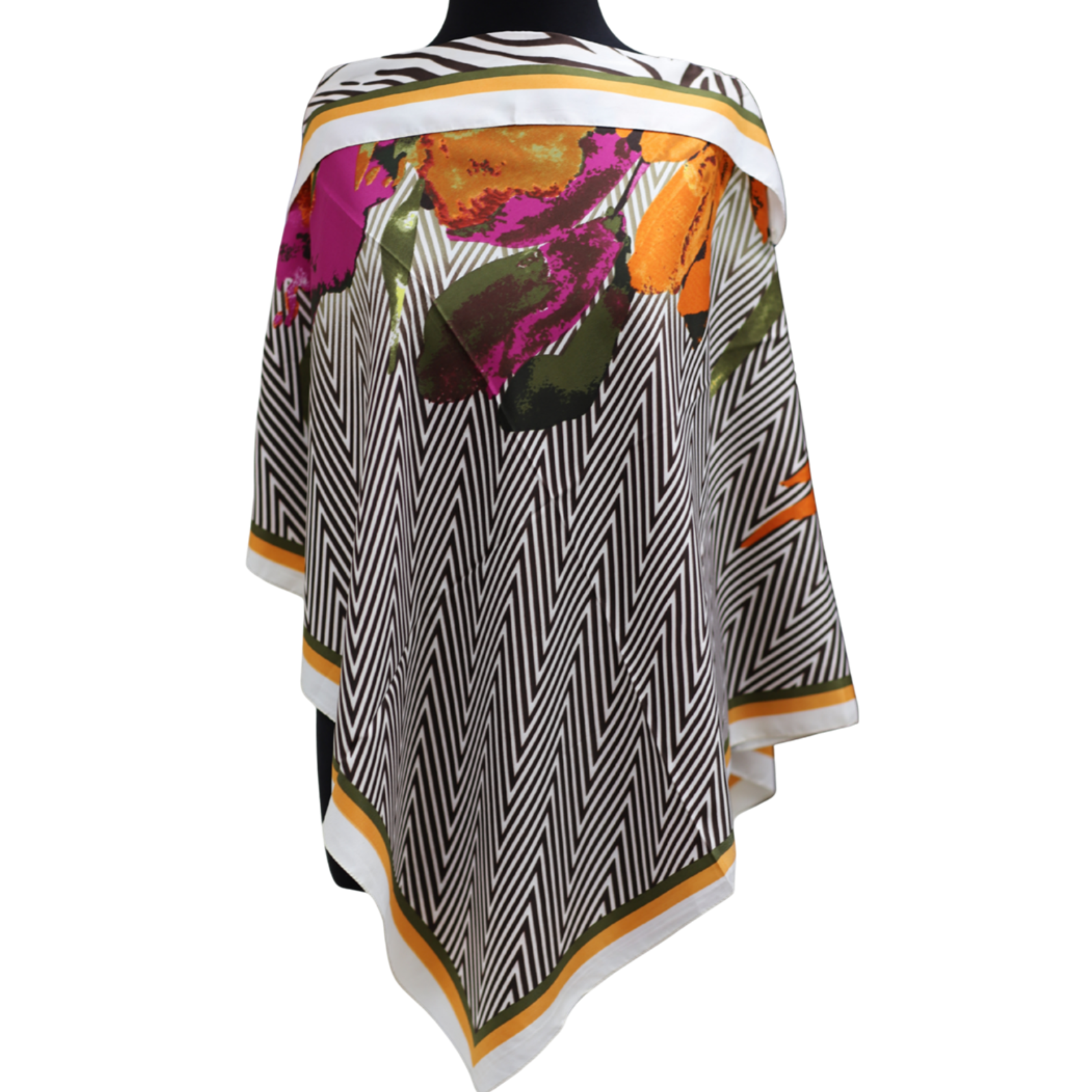 Chevron Print Poncho - Poncho - La Fiorentina