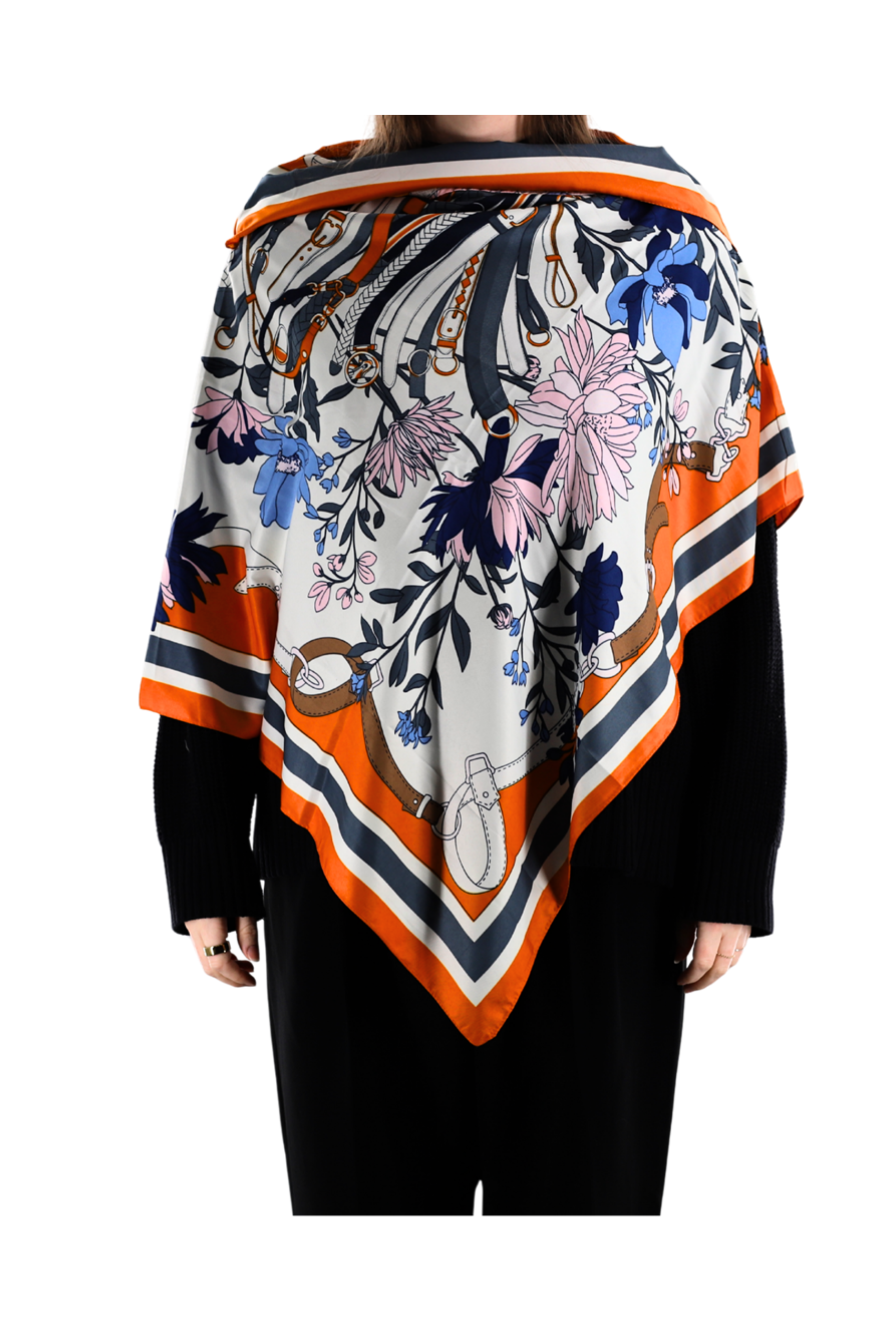 Floral Print Poncho - Poncho - La Fiorentina