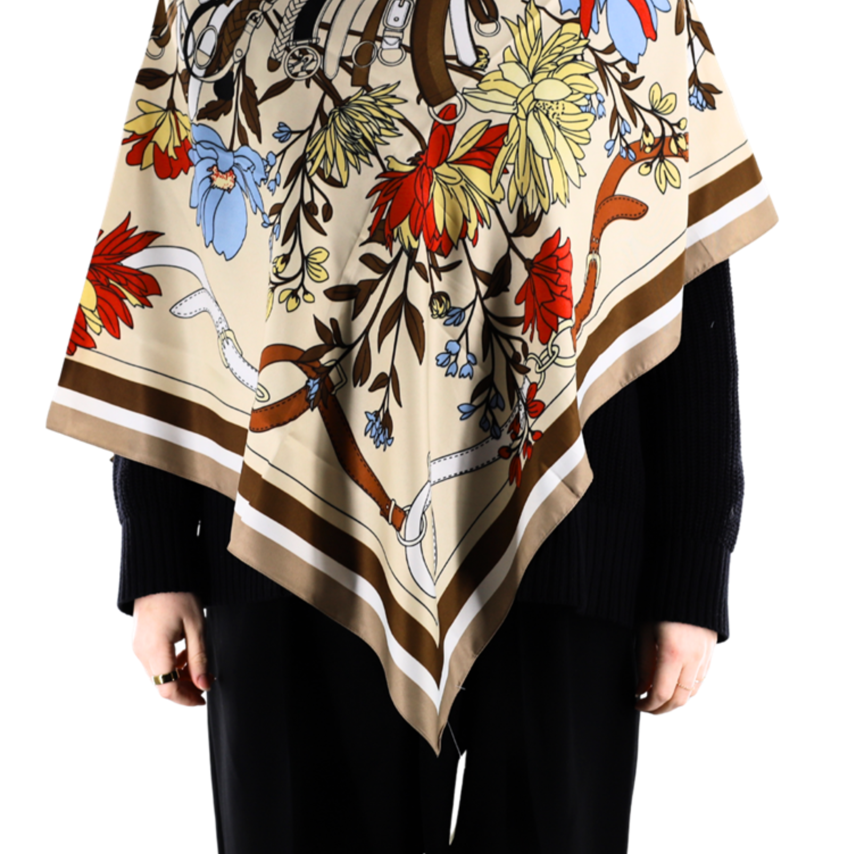 Floral Print Poncho - Poncho - La Fiorentina