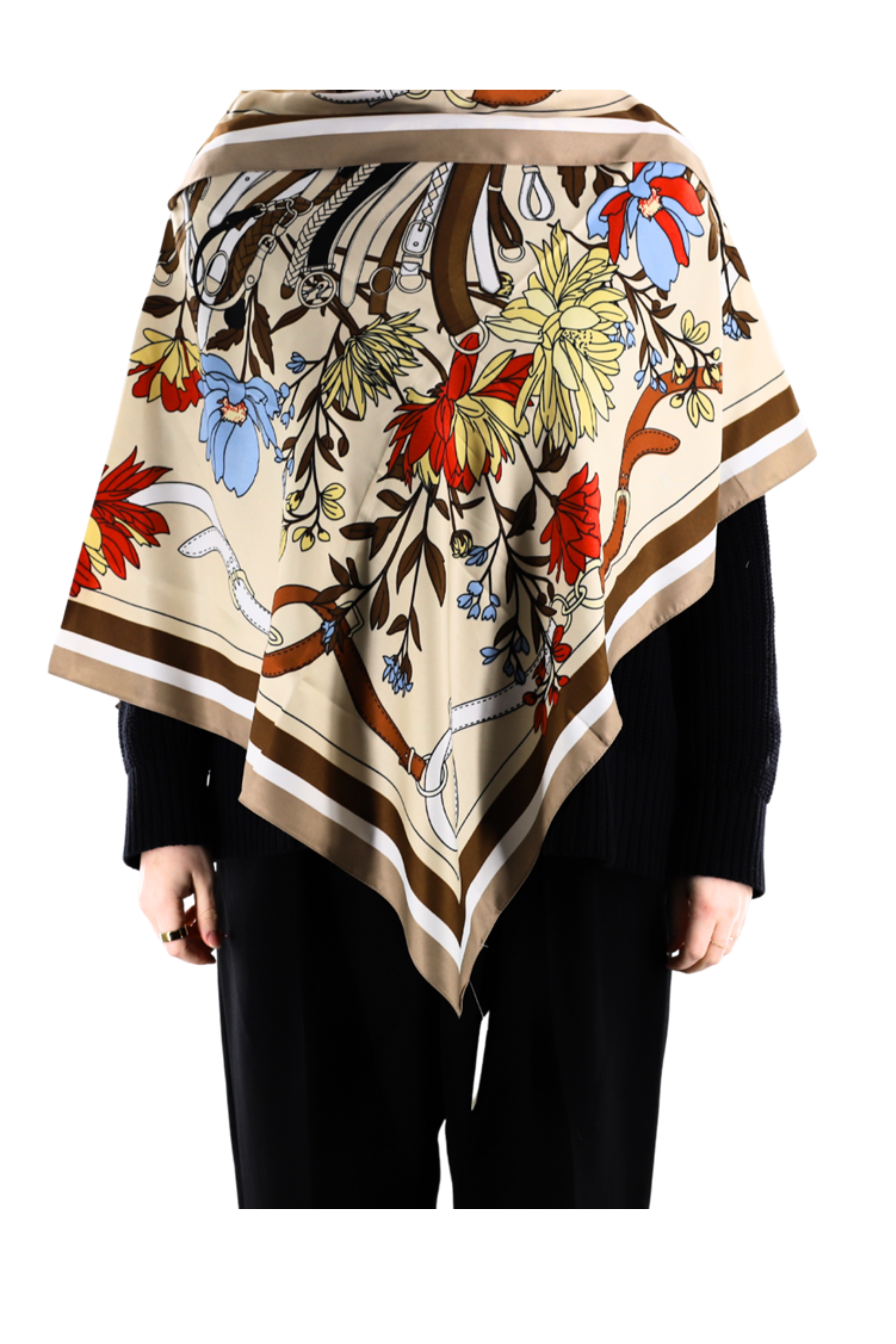 Floral Print Poncho - Poncho - La Fiorentina