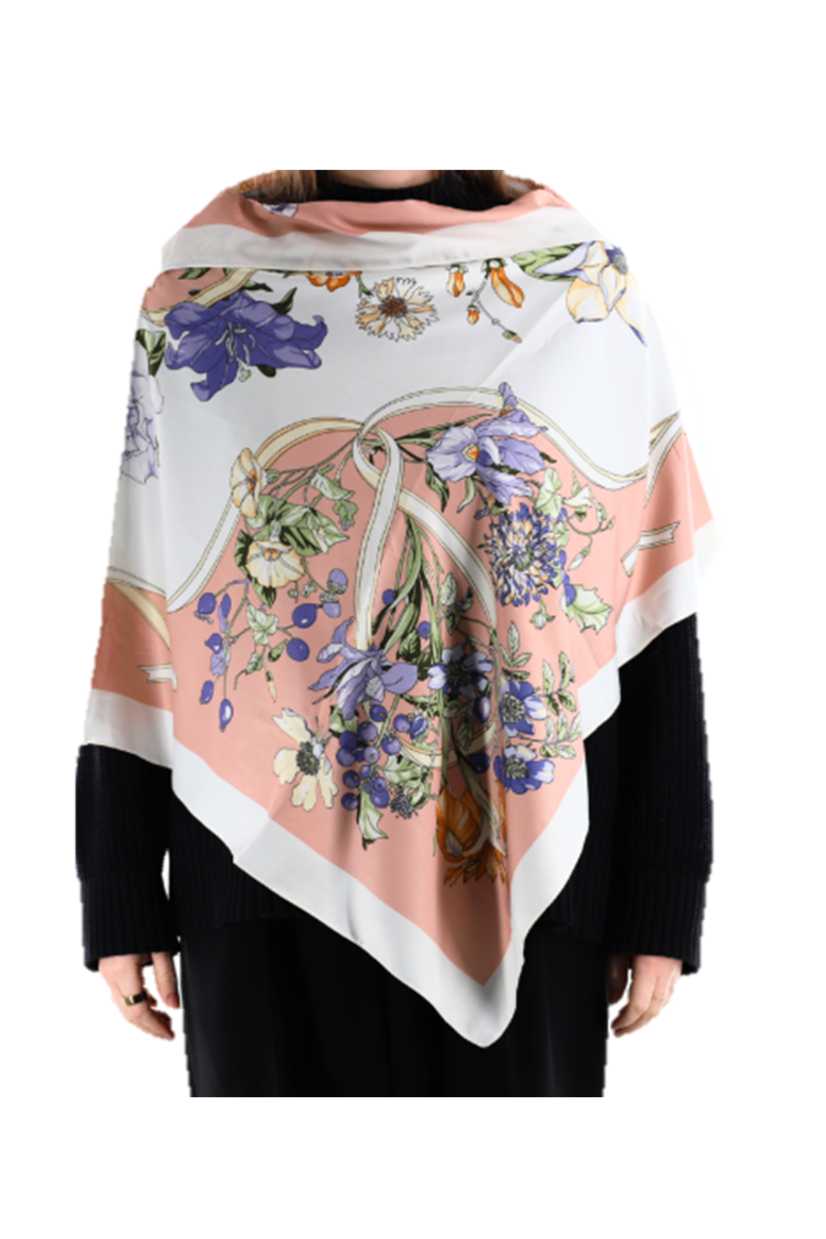 Floral Print Poncho - Poncho - La Fiorentina