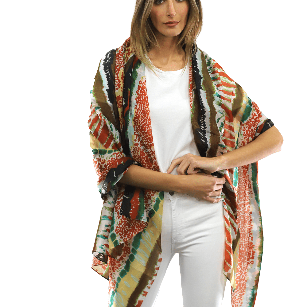 Abstract Animal Print Scarf - Orange - La Fiorentina EF-2374_Orange