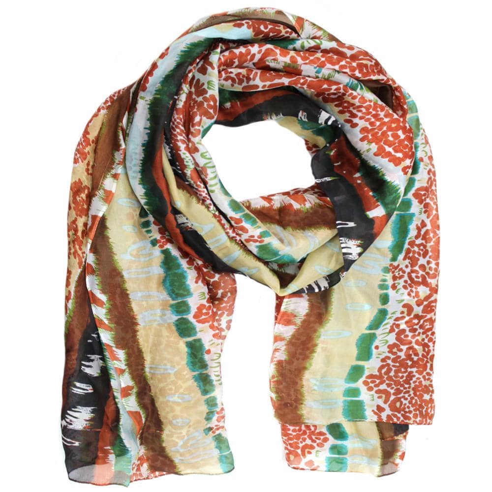 Abstract Animal Print Scarf - Orange - La Fiorentina EF-2374_Orange