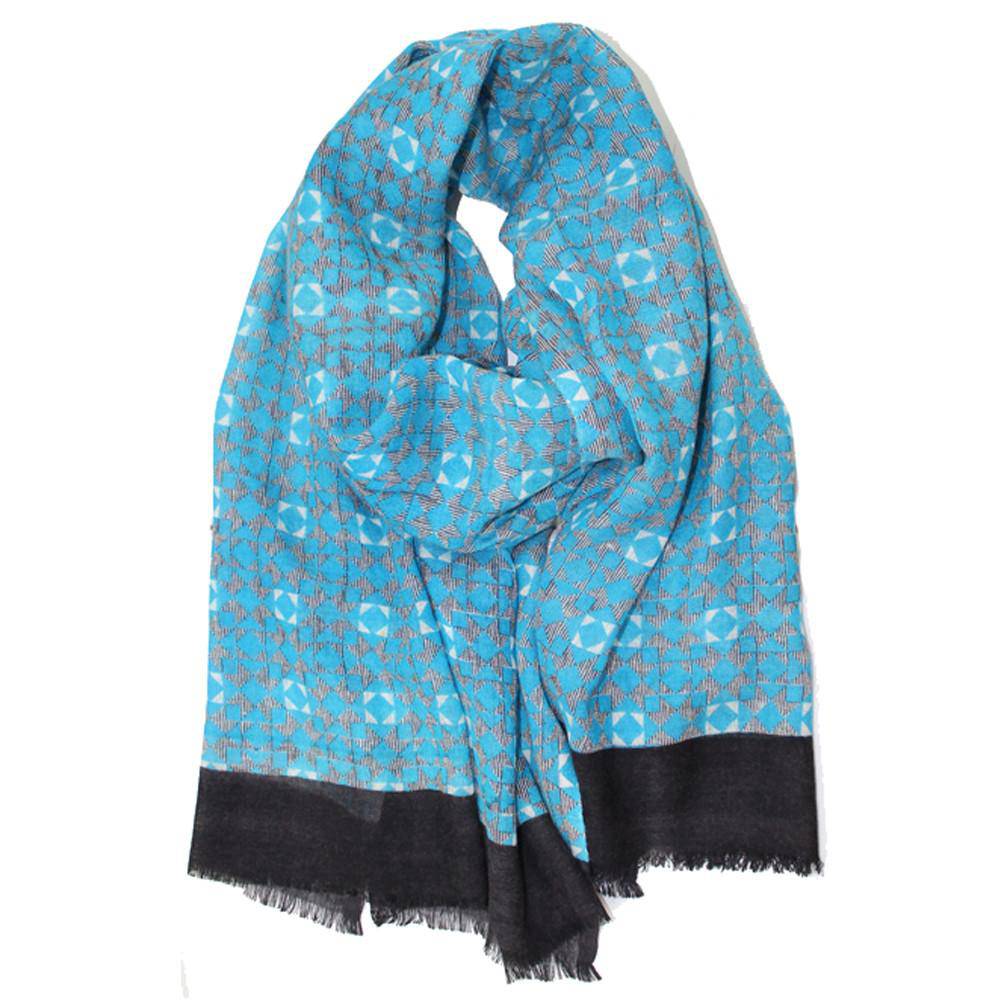 Abstract Print Scarf - Scarf - La Fiorentina,Teal EF-2740