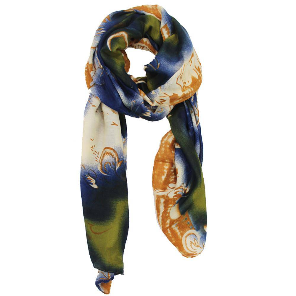 La Fiorentina - Abstract Print Scarf - Green Combo 81871/MA