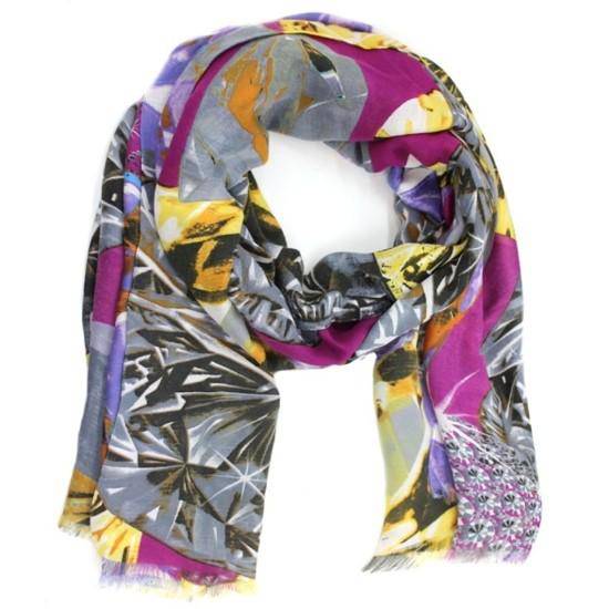 Abstract Print Scarf - Pink Multi - Scarf - La Fiorentina 21959/MA