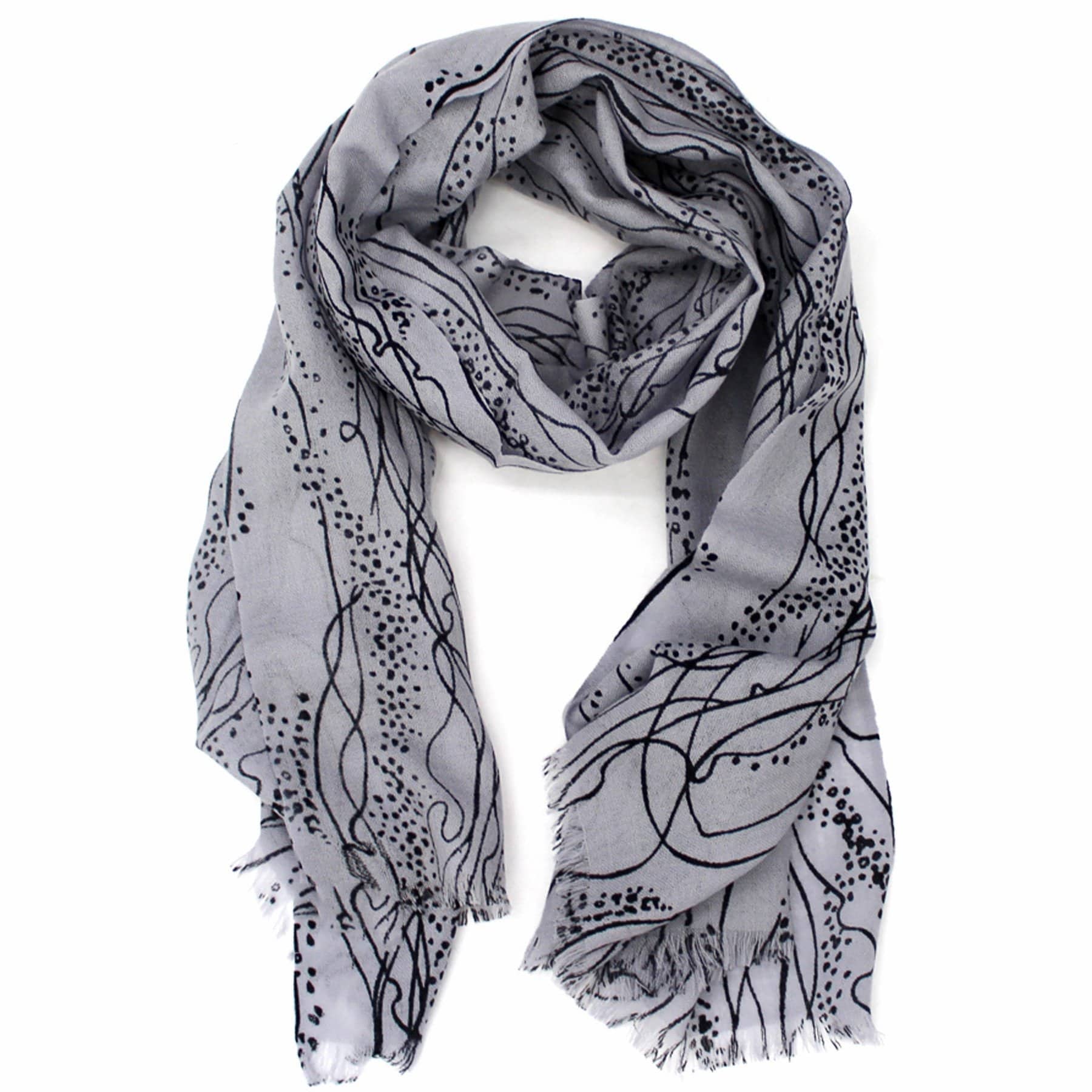 Abstract Printed Wool Scarf |