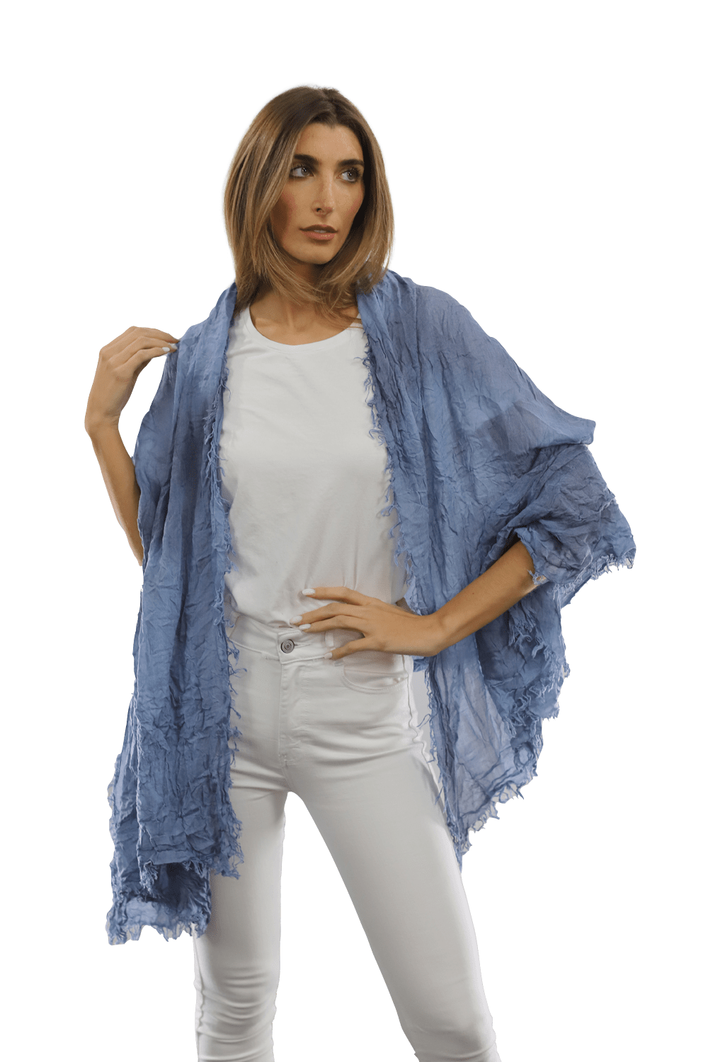 Acid Wash Scarf - Blue - Scarf - La Fiorentina MALTINTO T10