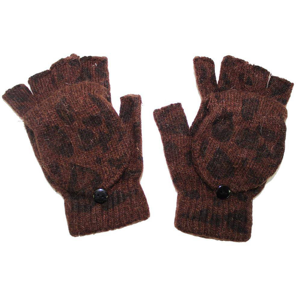 Animal Print Pop Top Glove-Brown - Glove - La Fiorentina AG-18