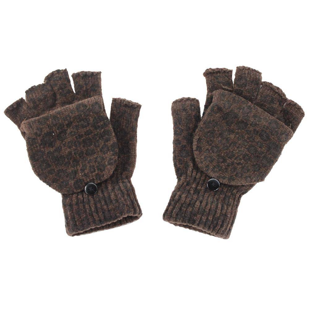 Animal Print Pop Top Glove-Brown - Glove - La Fiorentina AN-1