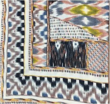 Aztec Oversized Scarf - Ivory with Brown - Scarf - La Fiorentina Tina-33