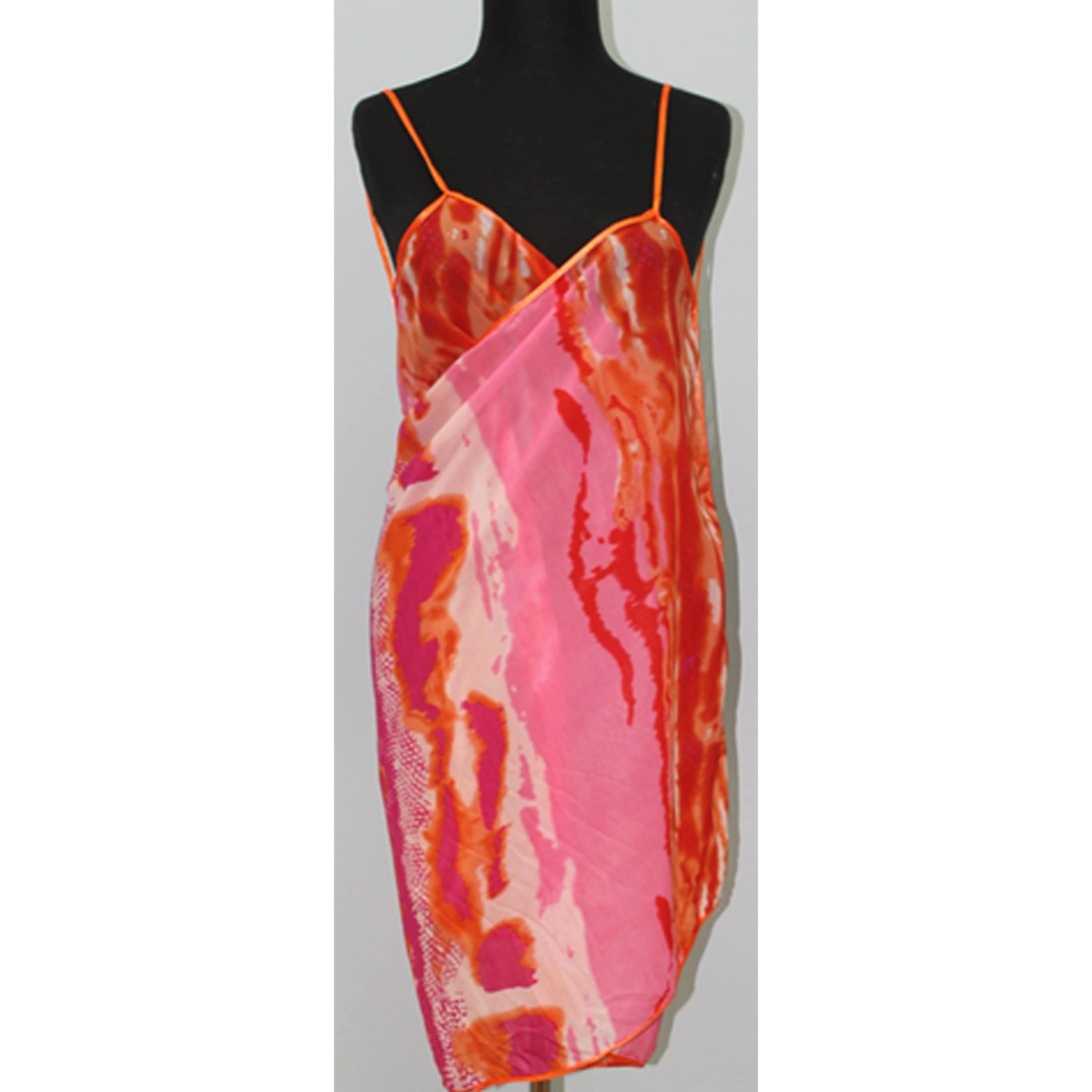 Beach Cover Up Ocean Coral Print - La Fiorentina di Firenze BC05