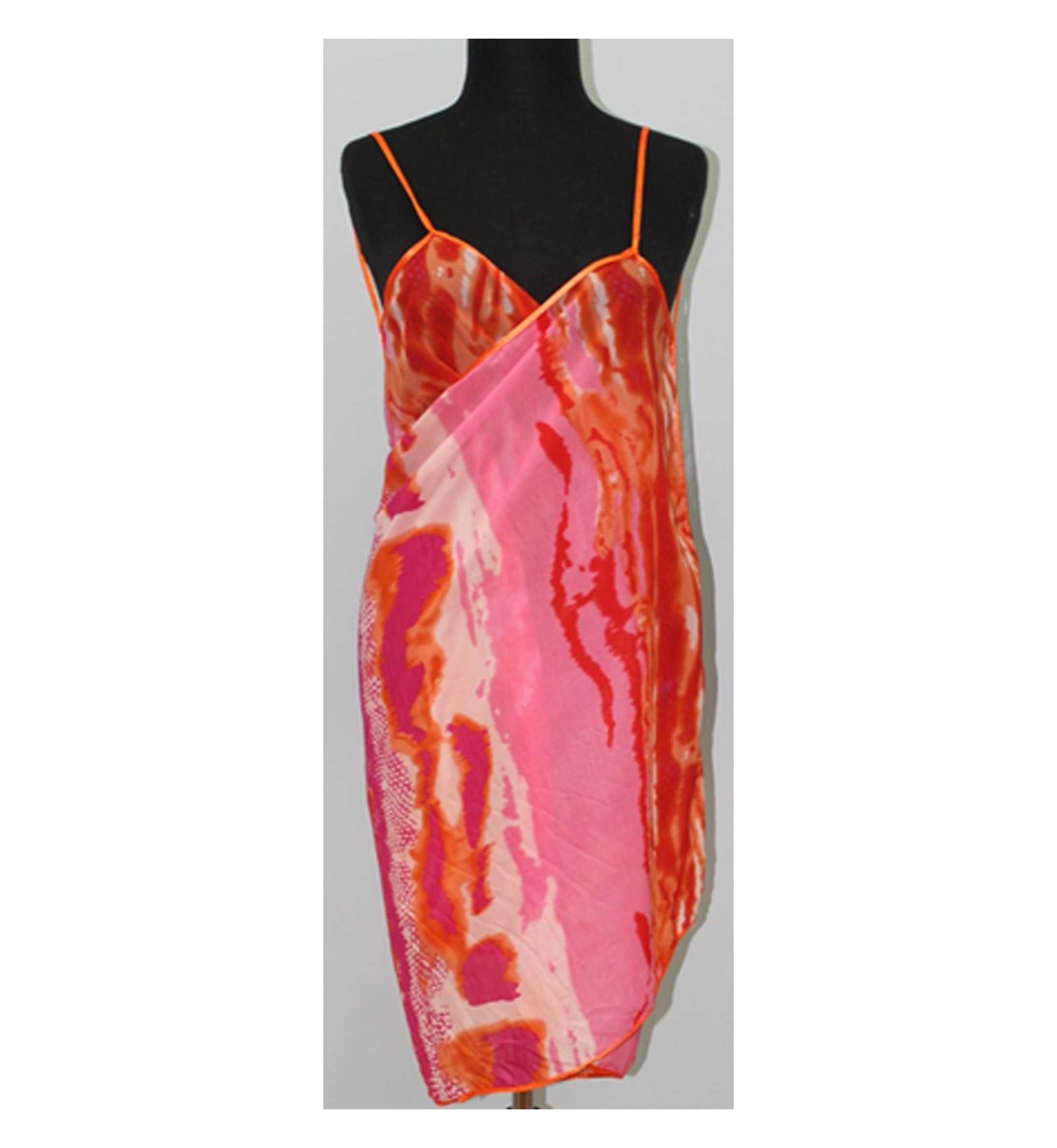 Beach Cover Up Ocean Coral Print - La Fiorentina di Firenze BC05