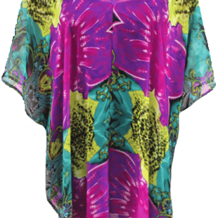 Beach Cover up - Beach Cover up - La Fiorentina, Teal/Purple PS-1332K_2