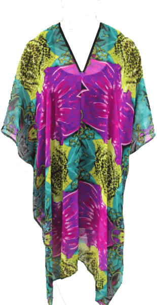Beach Cover up - Beach Cover up - La Fiorentina, Teal/Purple PS-1332K_2