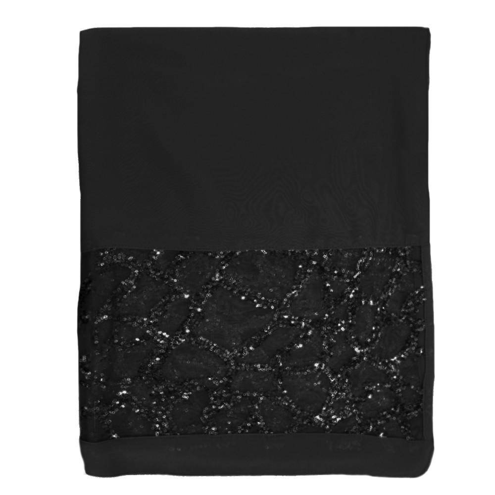 La Fiorentina Black Mesh & Sequin Evening Wrap HSY-1304