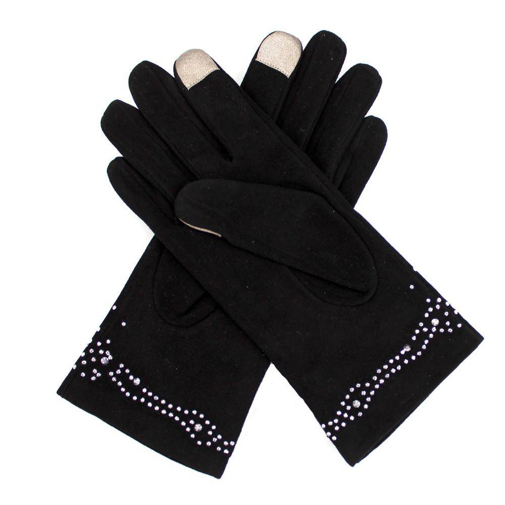 La Fiorentina | Black Suede Touch Screen Glove KC-20578T