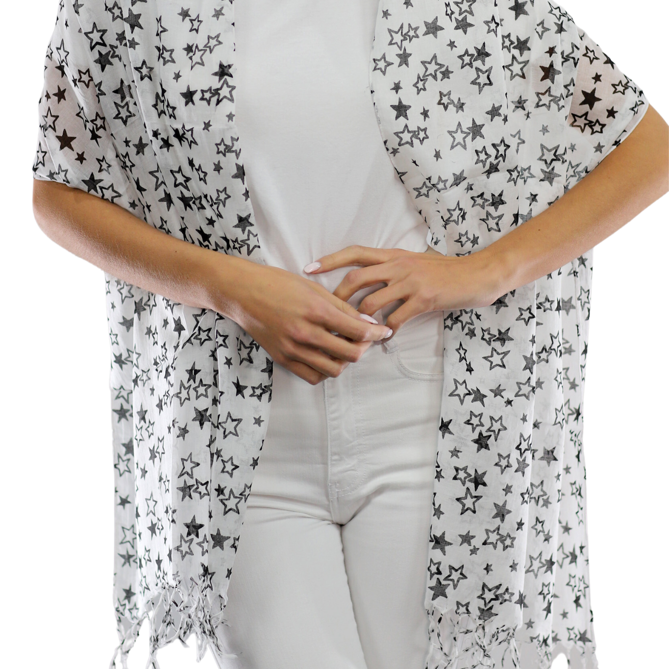 Star Print Scarf - Black - Scarf - La Fiorentina SCF-026