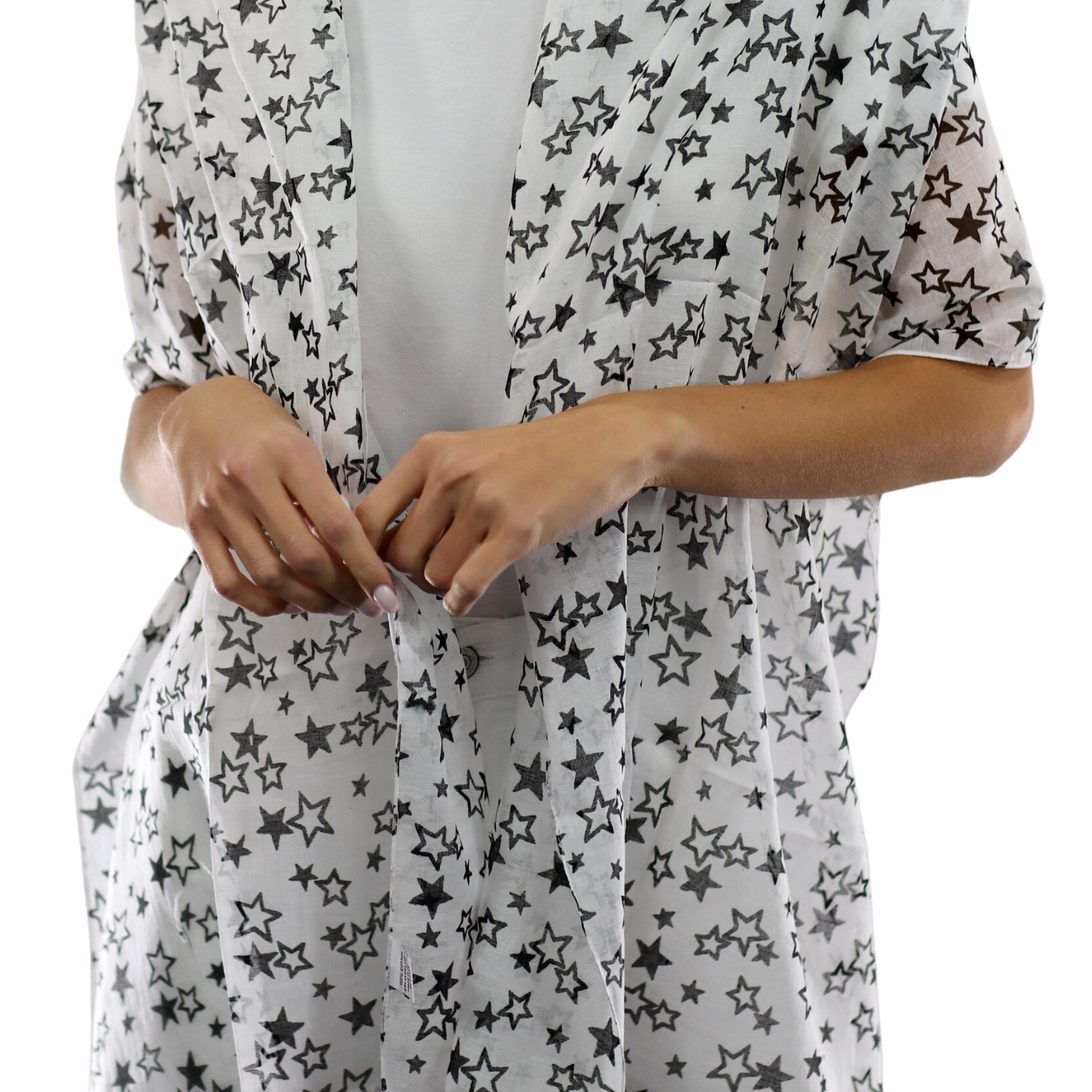 Star Print Scarf - Black - Scarf - La Fiorentina SCF-026