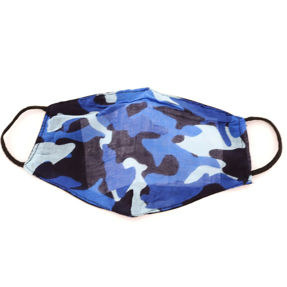 Blue Camo Print Face Mask - face-mask - La Fiorentina MASK#2