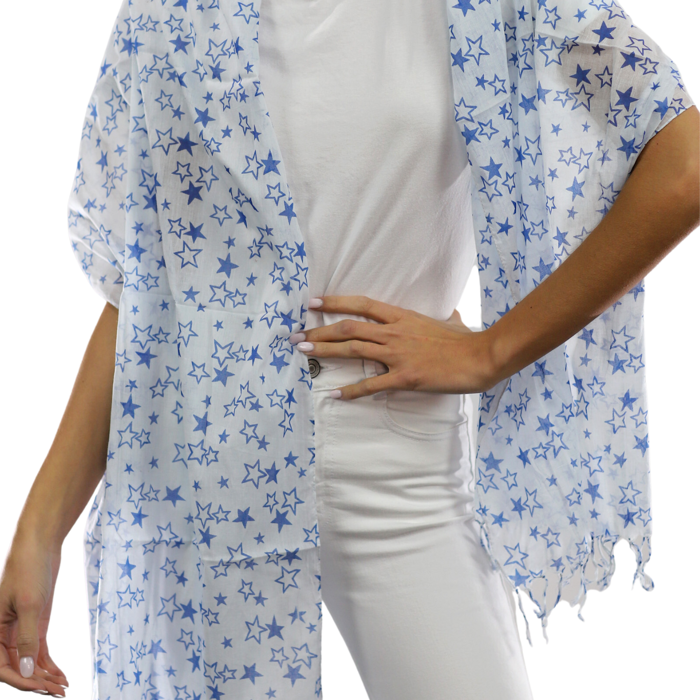 Star Print Scarf - Navy - Scarf - La Fiorentina SCF-026