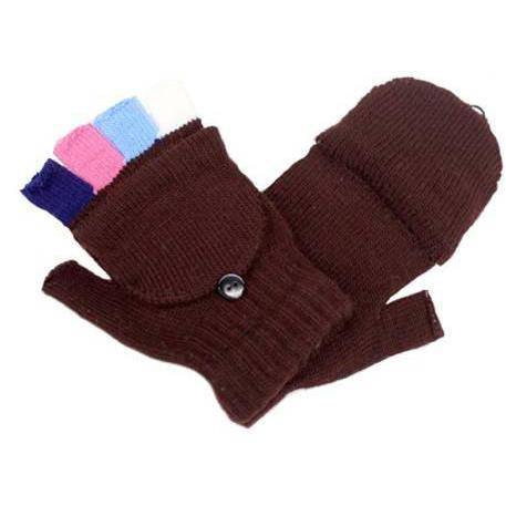 Brown Finger Pop Top Mitten - Glove - La Fiorentina GLV-2