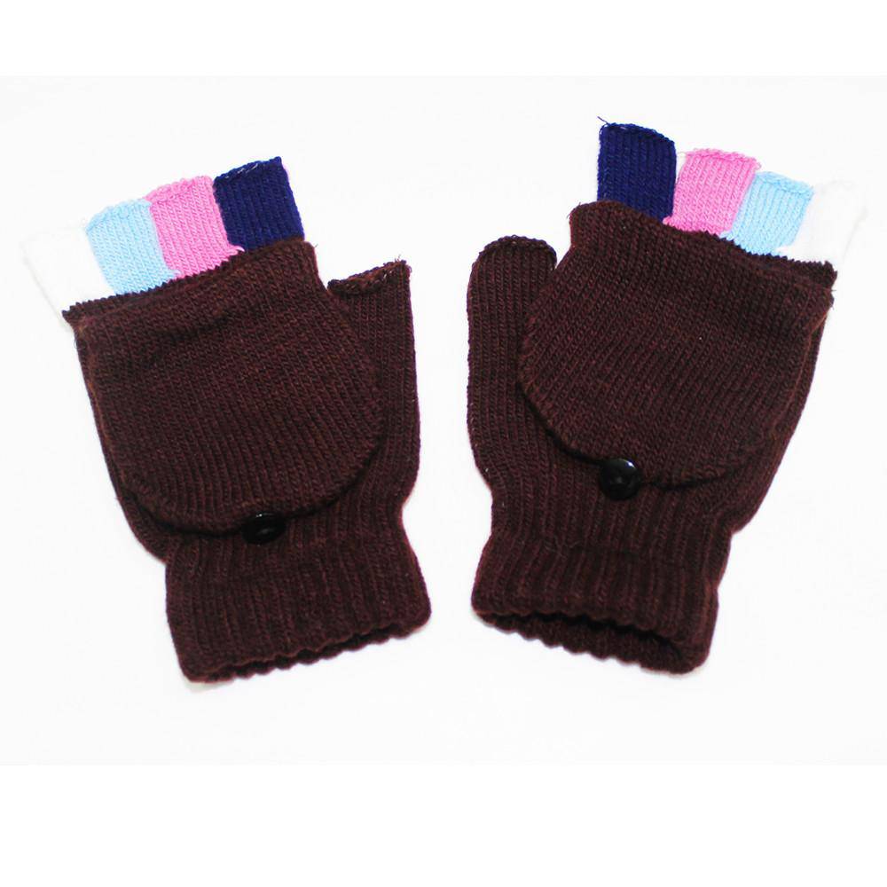 Brown Finger Pop Top Mitten - Glove - La Fiorentina GLV-2