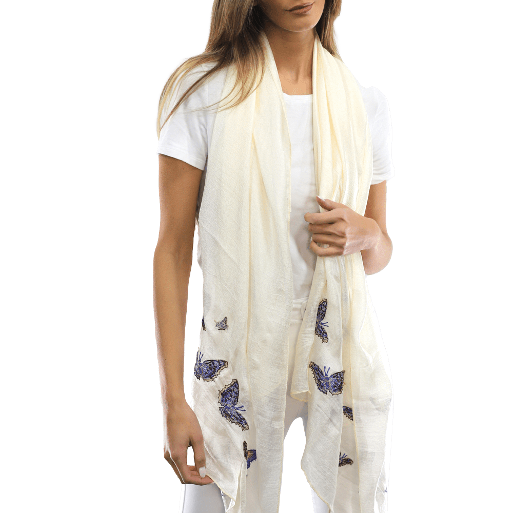 Butterfly scarves- White - Scarf - La Fiorentina HH05