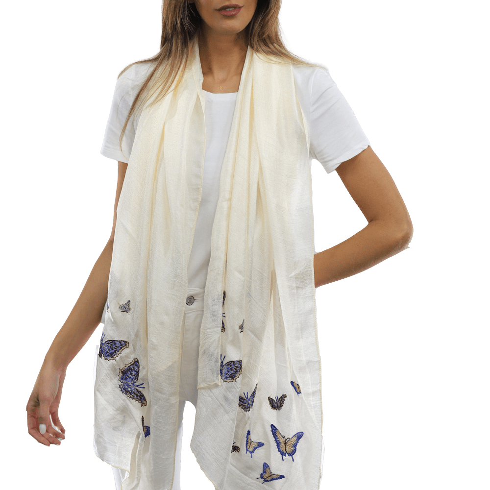 Butterfly scarves- White - Scarf - La Fiorentina HH05