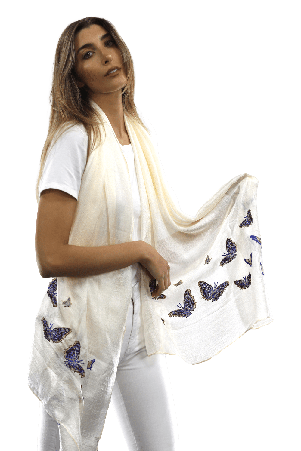 Butterfly scarves- White - Scarf - La Fiorentina HH05