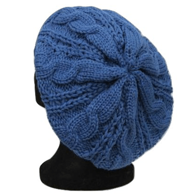 Cable Knit Beret - Sapphire - Hat - La Fiorentina NF120815-F13