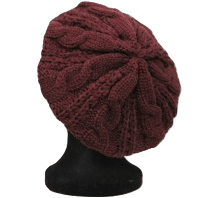Cable Knit Beret - Smoked Topaz - Hat - La Fiorentina NF120815-F13